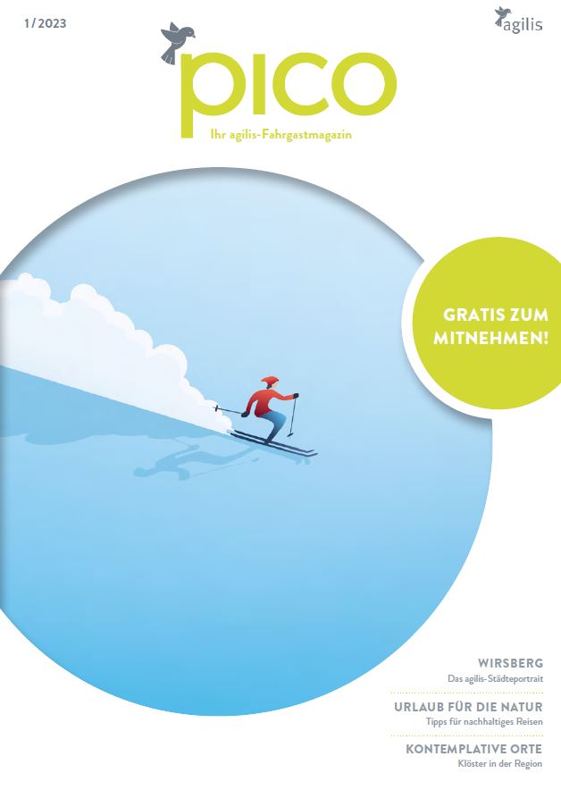 Cover agilis Fahrgastmagazin pico Januar 2023